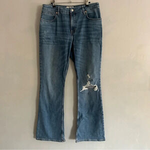 We The Free Wide Leg Denim Jeans Distress